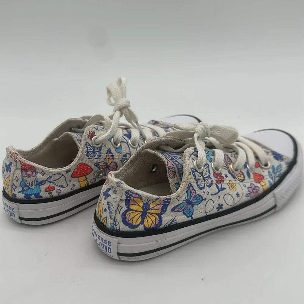 Converse All Star Butterflies Gnome's Sneakers Shoes Junior Girl's Size 12 US